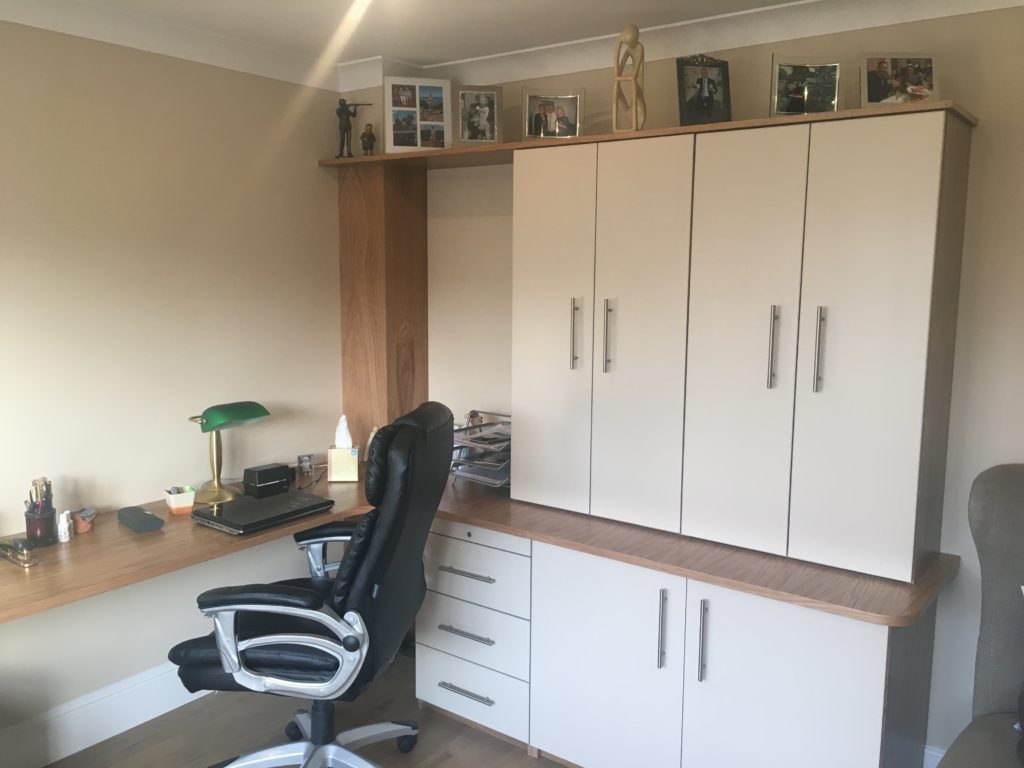 Bespoke office furniture installed in a Home Office