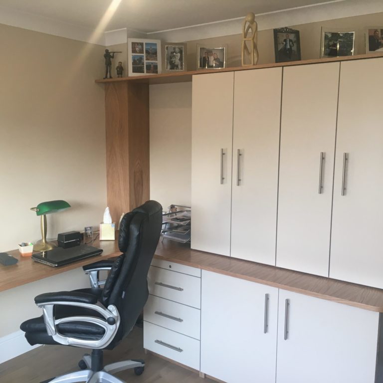 Bespoke office furniture installed in a Home Office